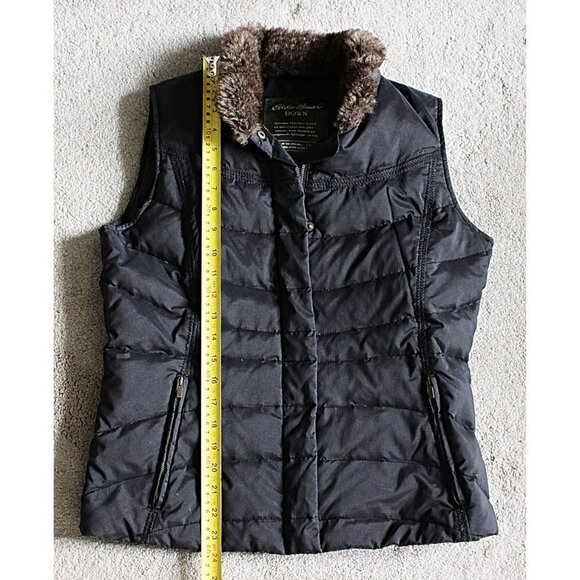 Eddie Bauer - Goose Down Puffer Vest with Faux Fur Collar, Small Oversized - Picture 4 of 8